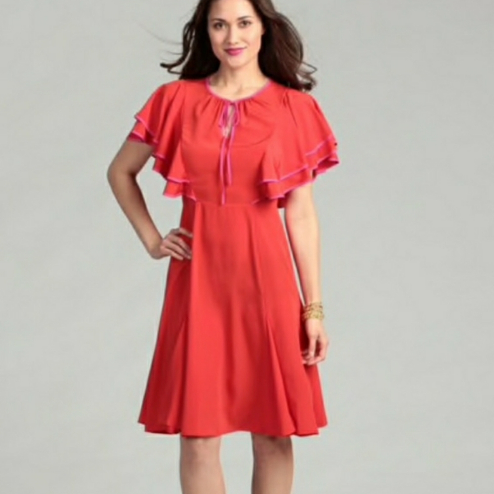 Vince Camuto red pepper flutter dress NWT